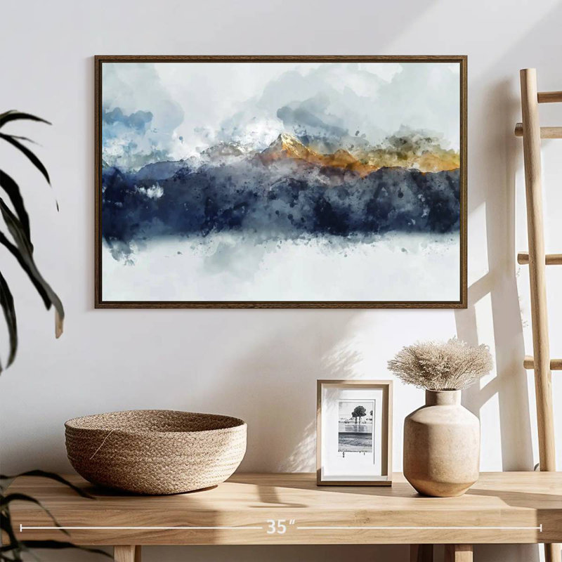 Bolan Mountain Range, 25" X 17", Floating Frame Walnut