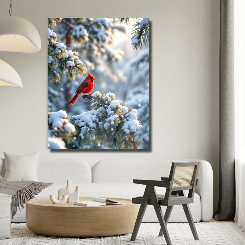 Art mural en verre trempé Cardinal, 16" H x 12" W