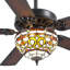 Lustre 52 po avec 5 pales doubles et télécommande Tiffany-1503564246