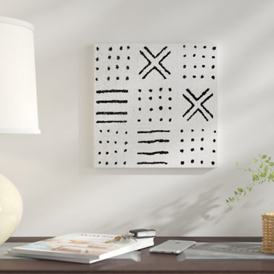 «Mudcloth White Geometric Design II», impression sur toile