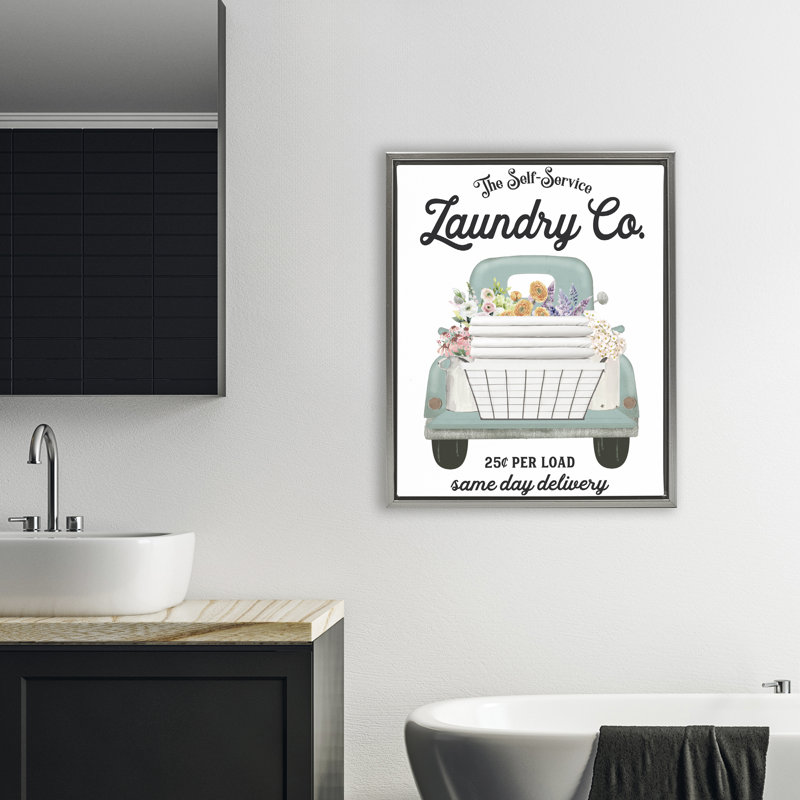 Cadre flottant pour camion de livraison de linge, design par lettré et doublé, H 31 po x l 25 po, Cadre flottant gris lustré