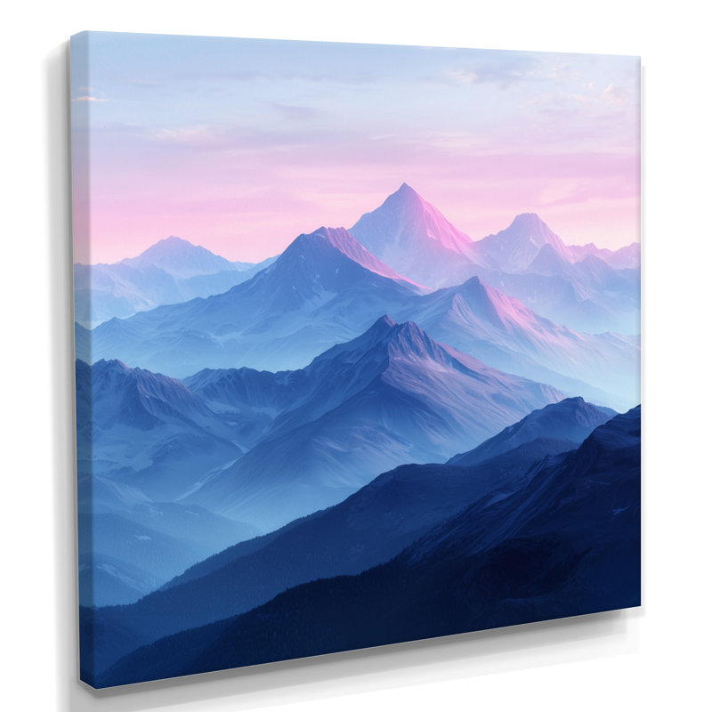 Gilan, montagnes mauves dans la lumière du matin I - montagnes, art mural, Toile tendue, Ne s’applique pas, H 16 po x l 16 po