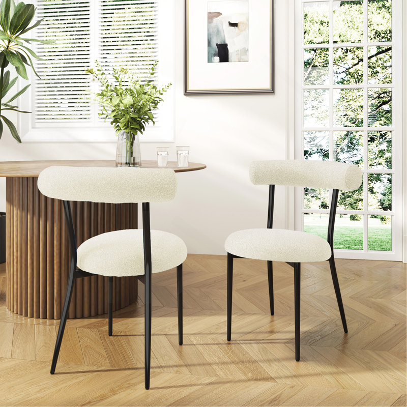 Chaise de salle à manger (ensemble de 2), Noir, Blanc