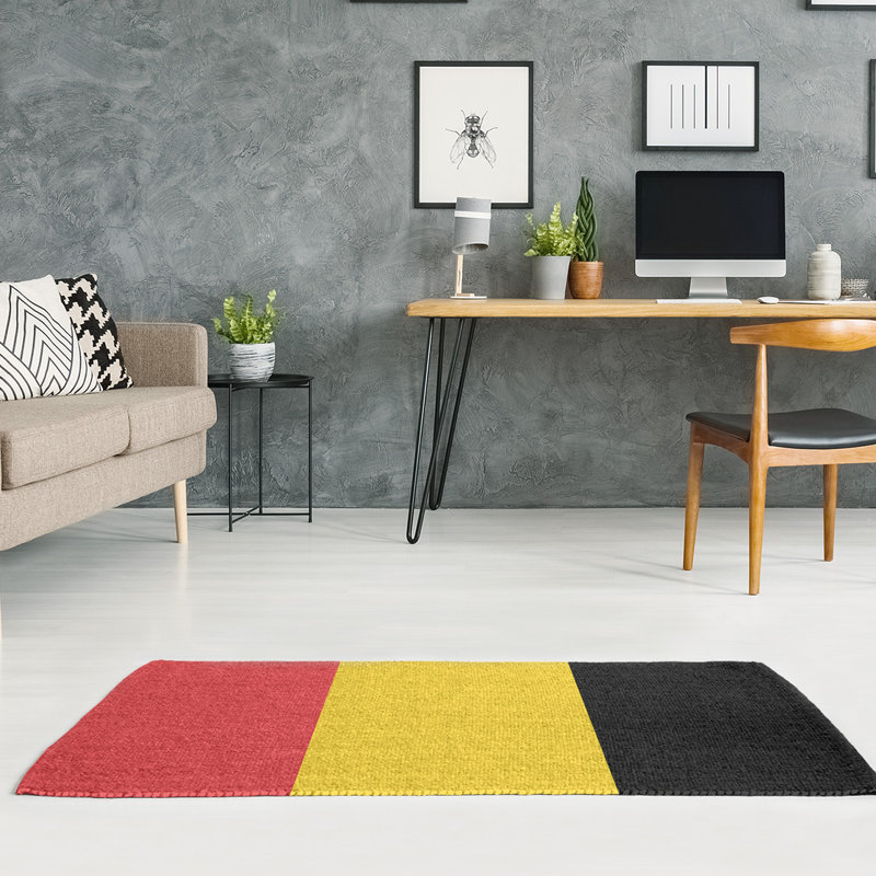 Tapis de zone rouge/jaune, Rectangle 5 pi x 7 pi