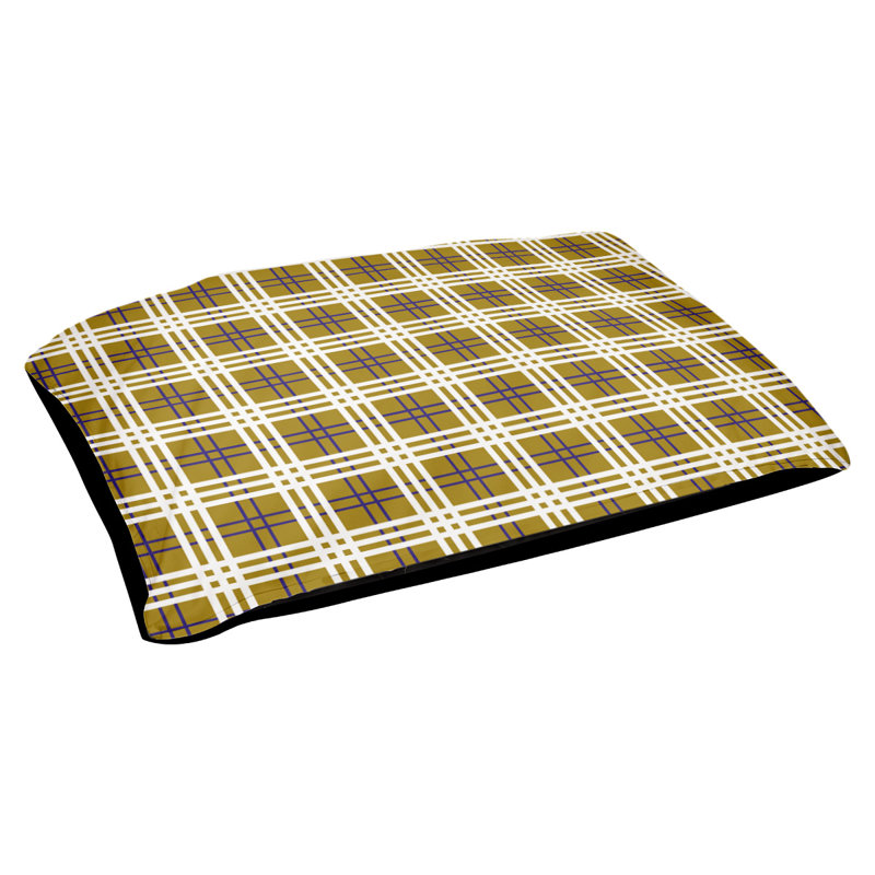 Lit pour chat Baltimore Designer, Petit L 29,15 po x l 19,5 po, Jaune foncé / blanc, Utilisation intérieure / extérieure