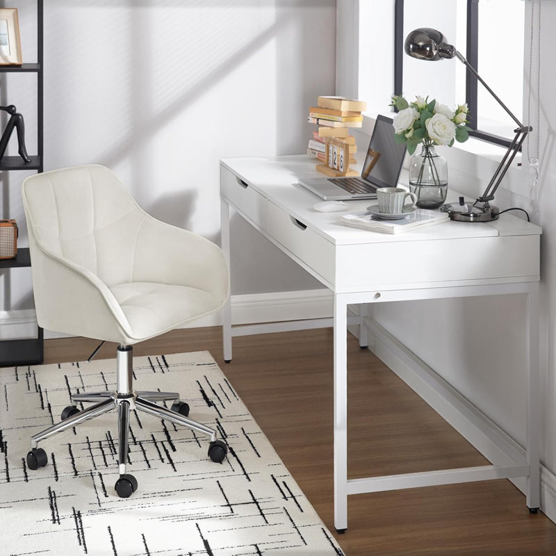 Failand Velvet Task Chair, Cream