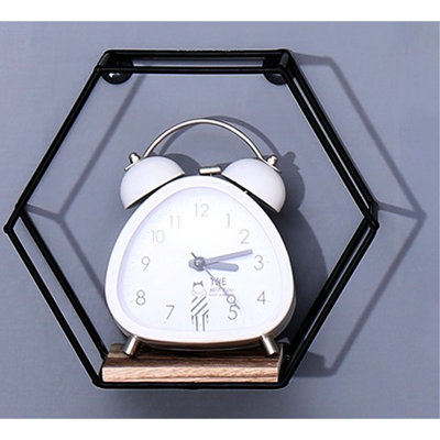 Tablettes de rangement hexagonales murales de différentes tailles, décor moderne en métal et en bois pour plusieurs zones, tablettes flottantes faciles à installer, salon chambre à coucher solution, cloison simple