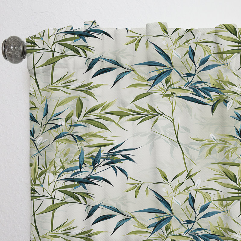 Motif de bambou tropical Zen - Rideau floral - Rideau floral obscurcissant - 1 panneau, L 52 po x L 95 po