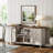 Scarlett 58" Wide Glass Door Sideboard with Adjustable Shelves-2046993193