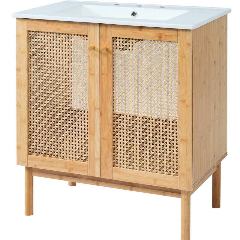 Meuble-lavabo naturel de 76 cm (30 po) - Grand espace, design élégant. Rehaussez votre décor. Portes de 76 cm (30 po) pour un style élégant et