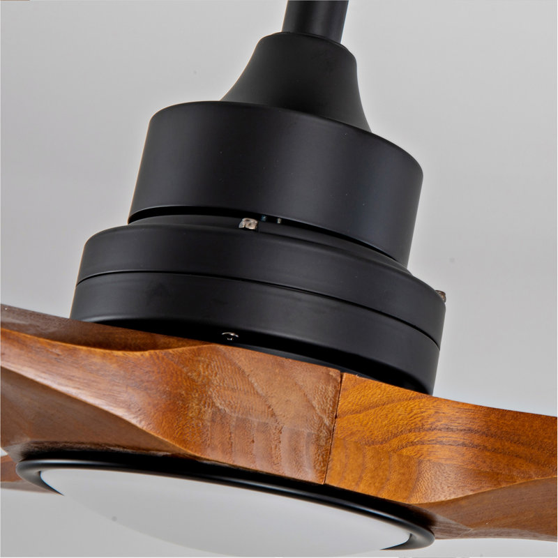 Nouveau ventilateur de plafond de 36 pouces avec télécommande à 6 vitesses à trois pales en bois noir réversible avec moteur à courant continu, idéal pour les chambres à coucher