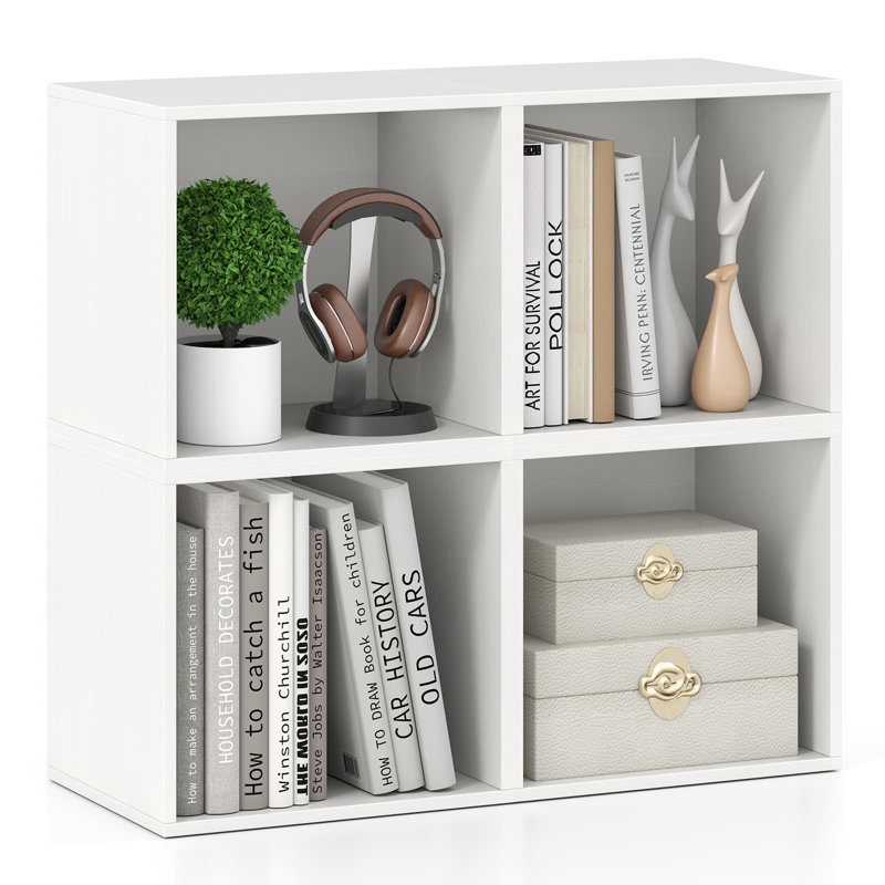 32cm H x 34cm W Cube Bookcase, White