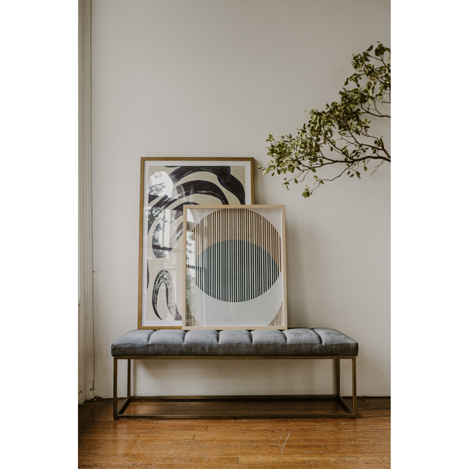 Audie Upholstered Bench, Blue