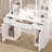 Kimrey Vanity Desk with Llight Sliding Mirror and 7 Drawers,  Makeup Vanity Table Set for Bedroom-435942611