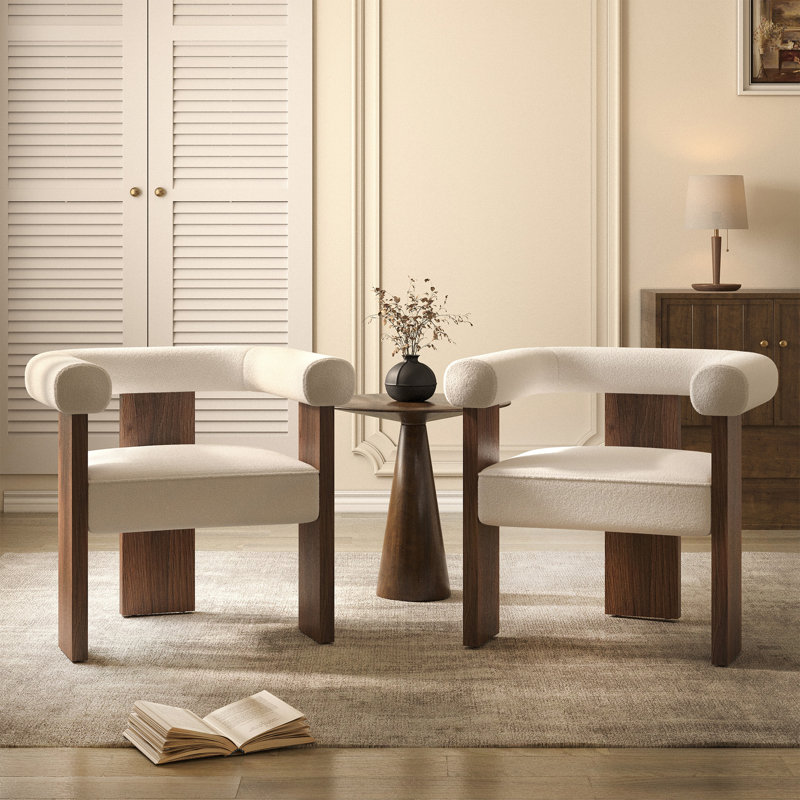 Fauteuil rembourré l 27 po Blediom, Bois brun