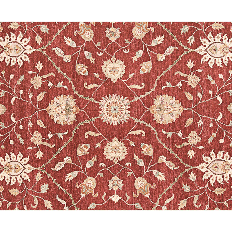 Tapis rouge et or noué à la main de haute qualité