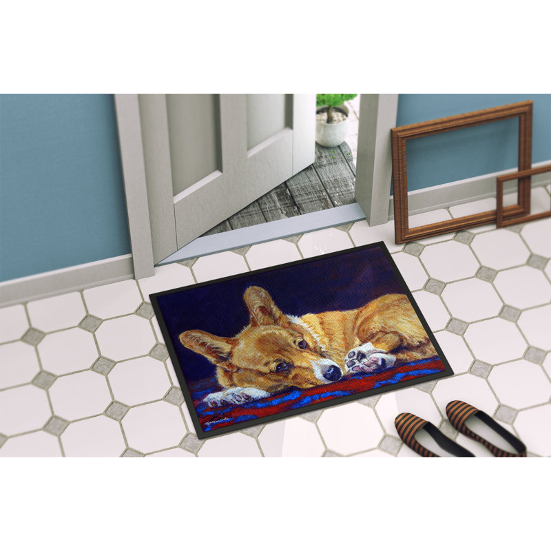 Tapis d'extérieur antidérapant Wenden Corgi Lonesome, 2 pi x 3 pi
