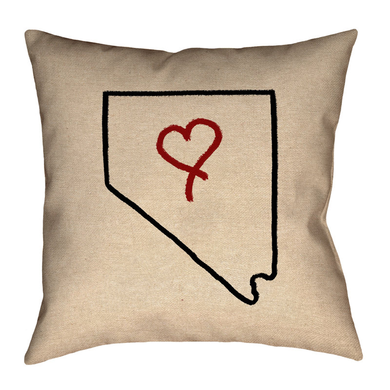 Housse de coussin à double face en polyester croisé Katelyn Smith State Love, 16 po x 1 po, Nevada