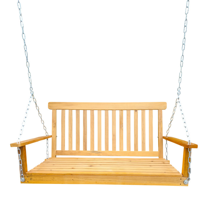 Balancelle avec accoudoirs et chaînes suspendues, Naturel