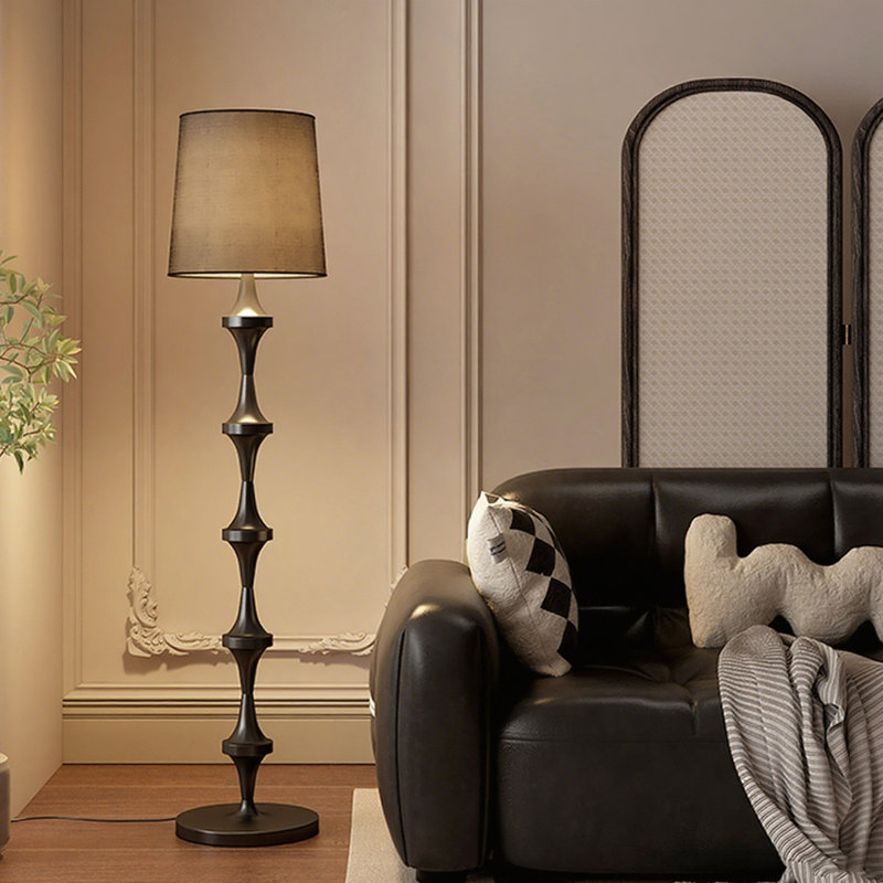 Tissu noir + lampes sur pied sans fer, Noir, Noir