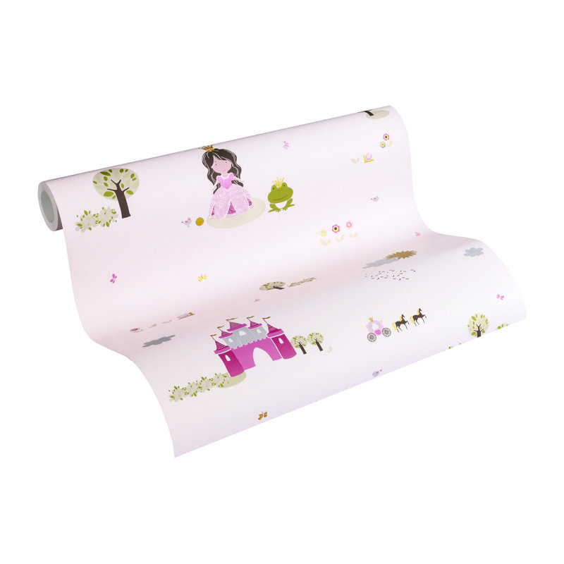 Gwenaelle 10.05m x 53cm Matte Wallpaper Roll, Pink