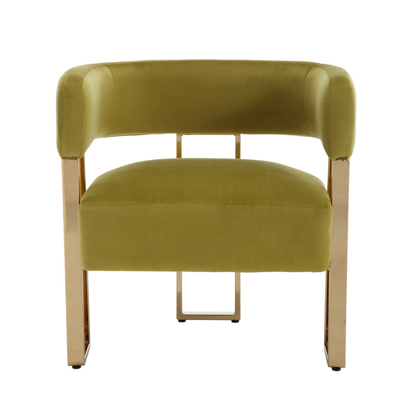 Nyjee Upholstered Barrel Chair, Olive Velvet