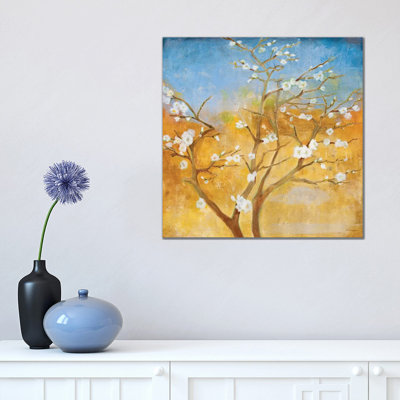 White Emanations 1 Piece Wrapped Canvas Painting