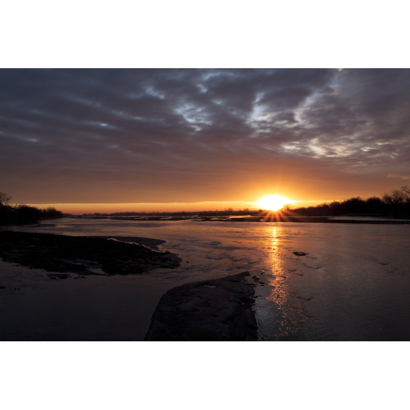Sunrise Above The River - Wrapped Canvas Print, 51cm H x 76cm W x 3.8cm D