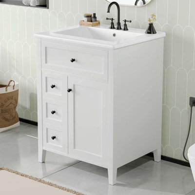 Sophisticated Bathroom Vanity with Abundant Storage and Timeless Appeal