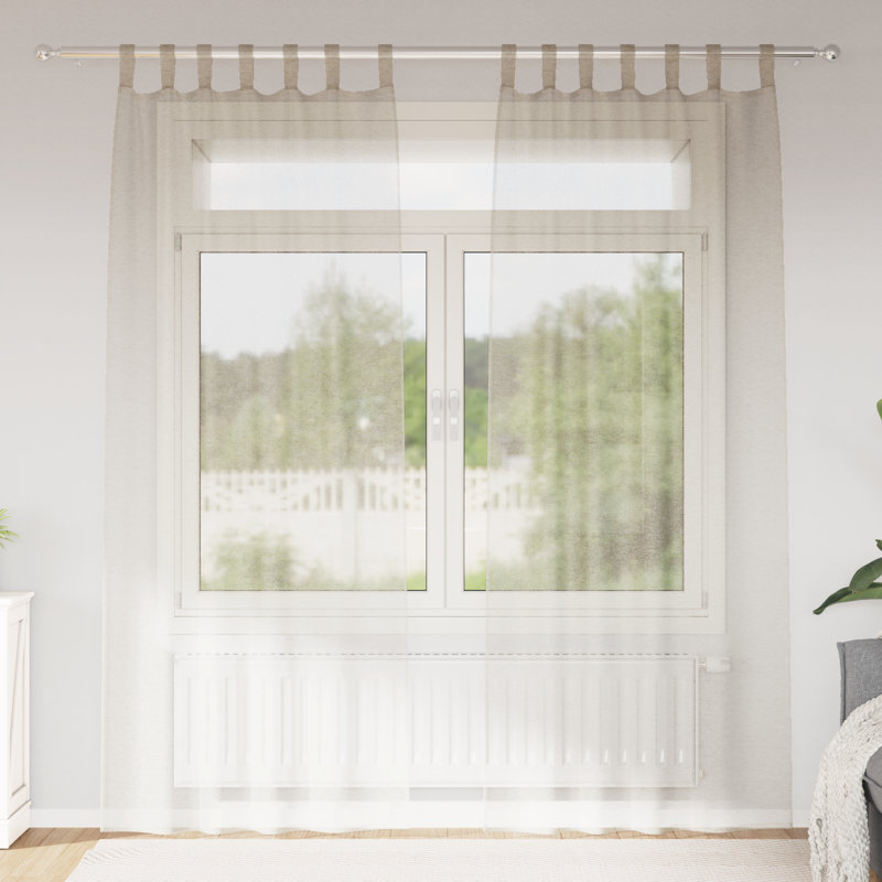 Suzzy Semi Sheer Curtain, 260cm Width x 140cm Drop, Sand