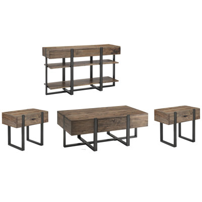 Troy Condo Rectangular Cocktail Table With 2 Chairside End Table And Sofa Table