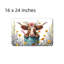 Tapis de bain floral à motif de vache pour salle de bain, 16 x 24