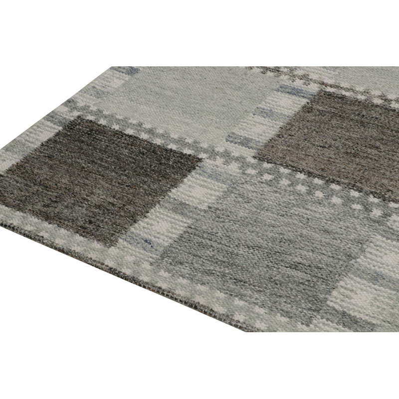 Scandinavin Wool Geometric Area Rug, Rectangle 5' x 8'