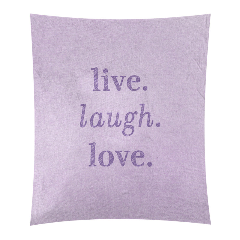 Tapisserie en polyester de rires d’amour en temps réel en polyester, H 80 po x l 68 po, Mauve