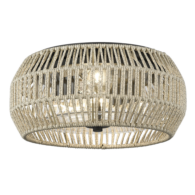 Argueta Black 14.38'' W 2 - Bulb Outdoor Flush Mount