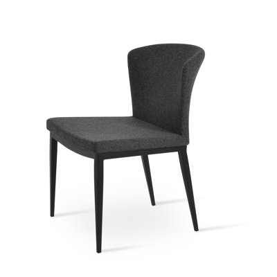 18'' H Wool Upholstered Metal Side Chair