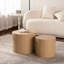 Ensemble de 2 tables basses gigognes rondes en bois pour table ronde et moderne-1959189462