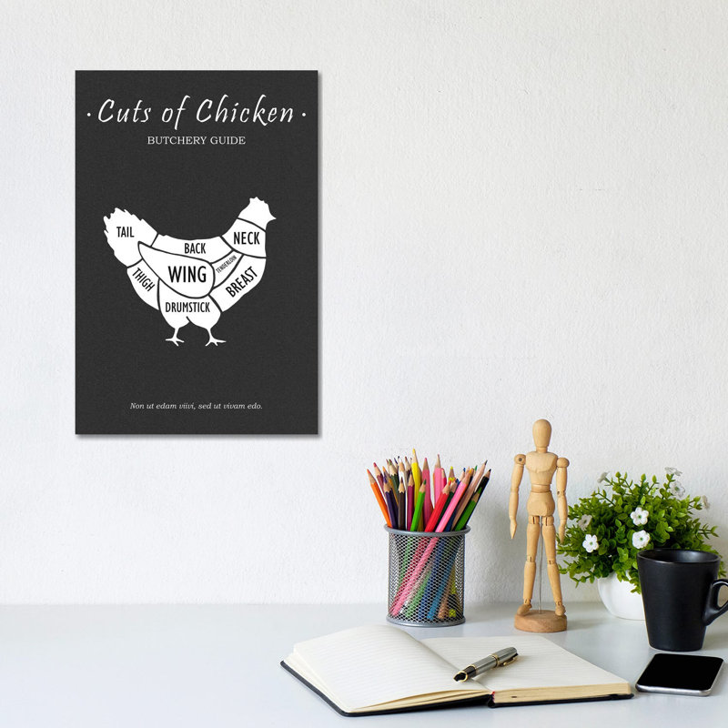 Butchery Chicken by Mark Rogan - Print on Canvas, Wrapped Canvas, 30.48cm H x 20.32cm W x 1.91cm D
