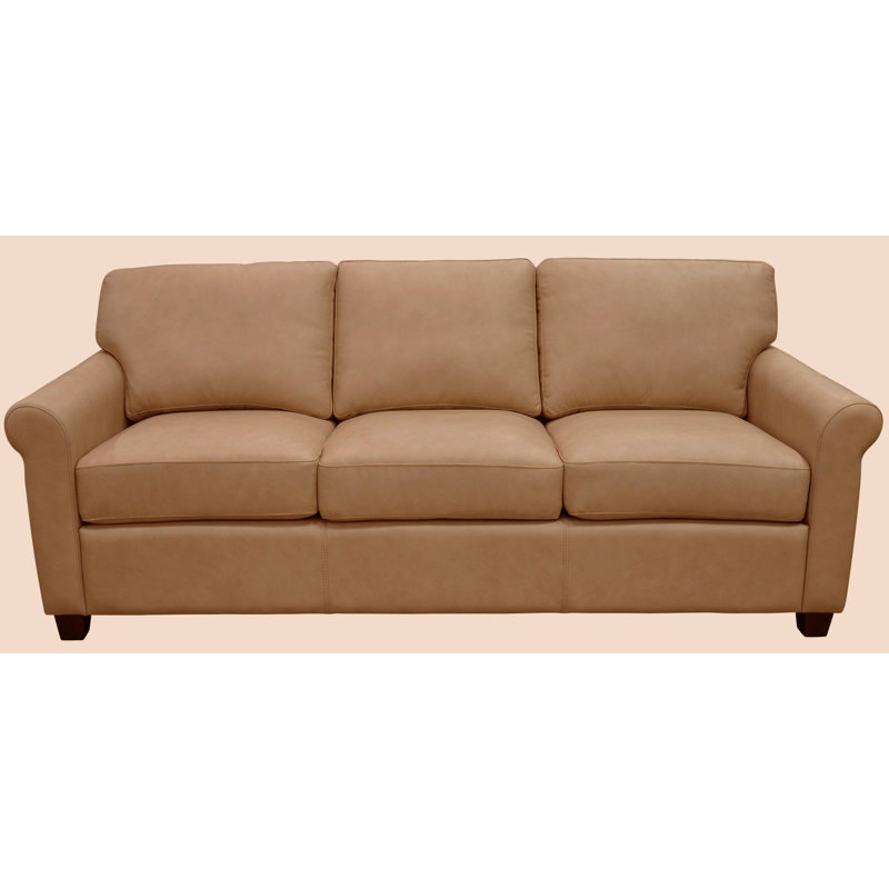 Genuine Leather Rolled Sofa   Wayfair