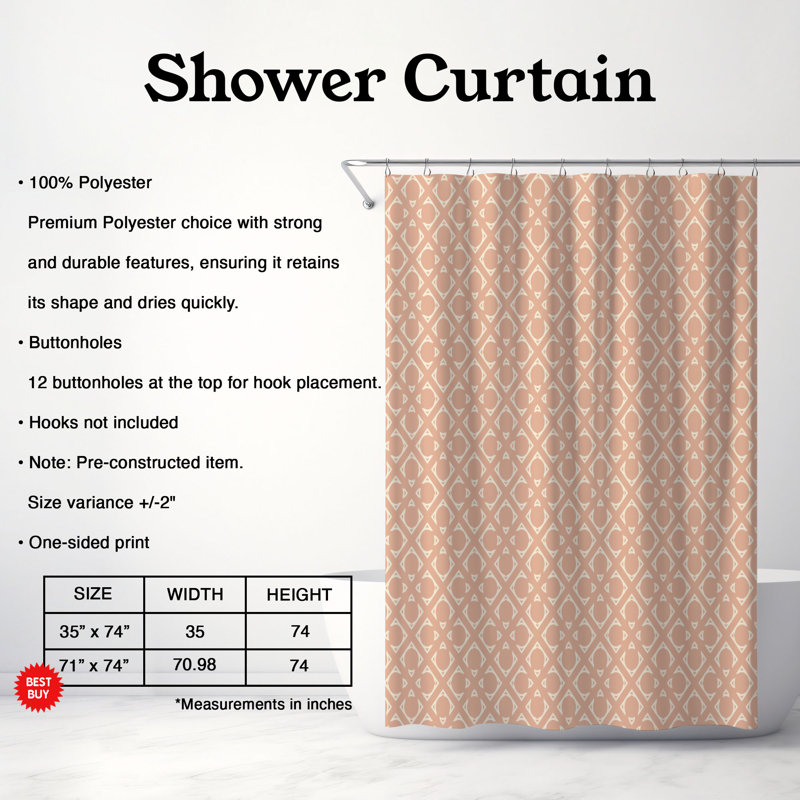 Rideaux de douche standard 1 pièce Retro Color Shades, H 74 po x l 71 po