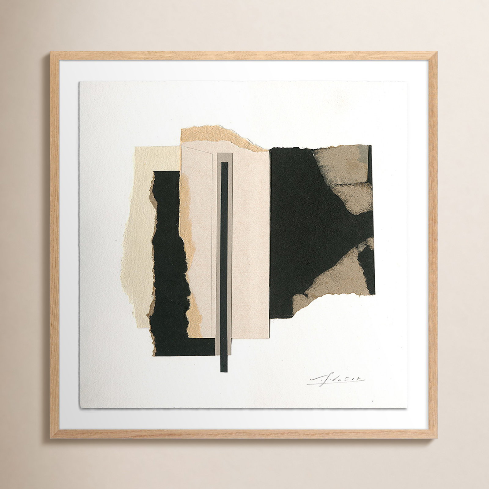 No. 6 by Valeria Sidanez, 32" H x 32" W, White Oak Framed
