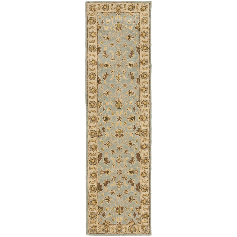 Cranmore Hand Tufted Wool/Cotton/Latex Oriental Rug in Light Blue/Biege, Runner 2'3" x 8'