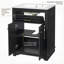 Armoire de meuble-lavabo autoportante 24 po avec rangement basculant et plateau en céramique, 2 portes à fermeture en douceur pour petits espaces-1225036692