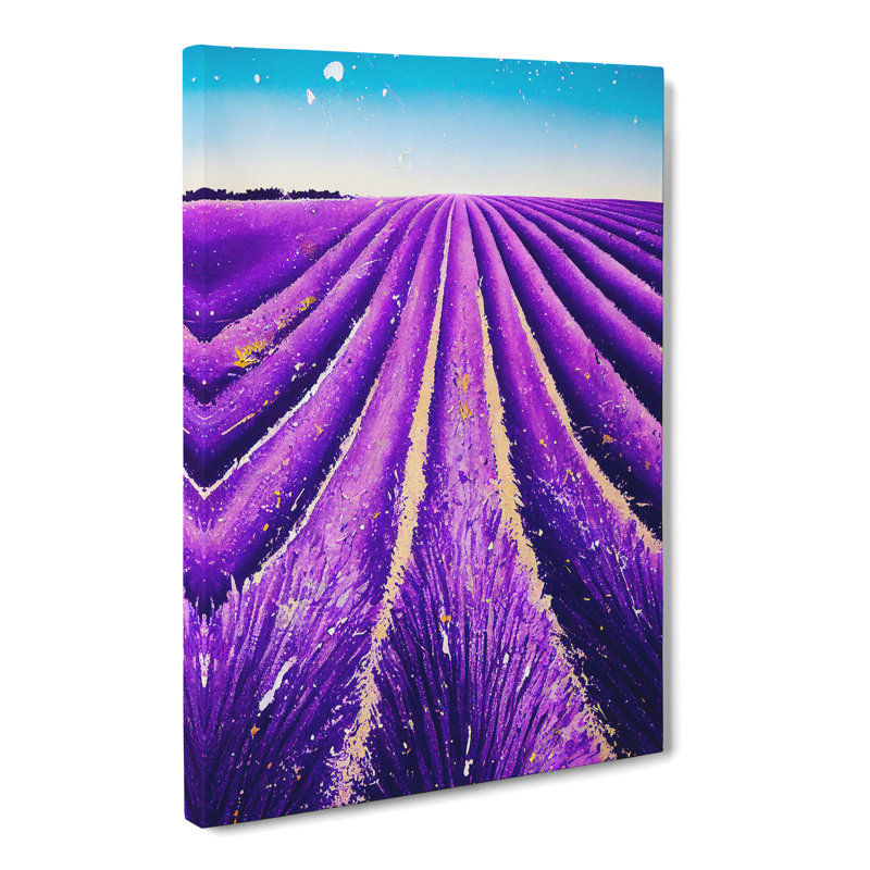 Lavender Field Splatter Vol.2 - Wrapped Canvas, 76cm H x 50cm W x 3cm D