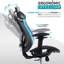 Chaise de bureau en filet; chaises de bureau ergonomiques avec roues; support lombaire réglable; accoudoirs; chaise de bureau à dossier haut inclinable avec appui-tête avec roulette silencieuse pour le bureau; Maison; Jeux