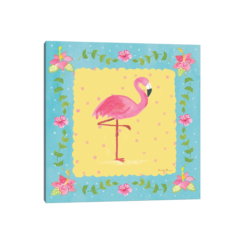 Flamingo Dance V by Farida Zaman - Wrapped Canvas Painting, 93.98 cm H x 93.98 cm W x 3.175 cm D