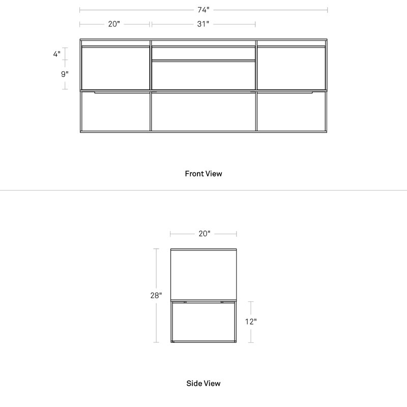 Rule 74'' W Console Table, Walnut