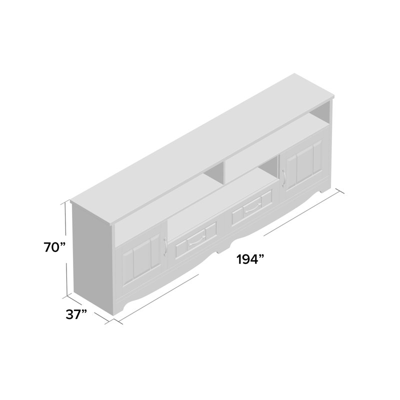 Manassas TV Stand for TVs up to 85", White Honey