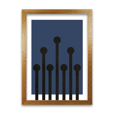 Black And Blue Scandinavian Art - Print