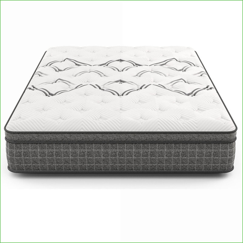 Mattresses, Twin 12.5'' Medium Cooling Copper Hybrid Euro-Top | Greenguard Gold, Made in USA | White | Foam+Spring, Twin